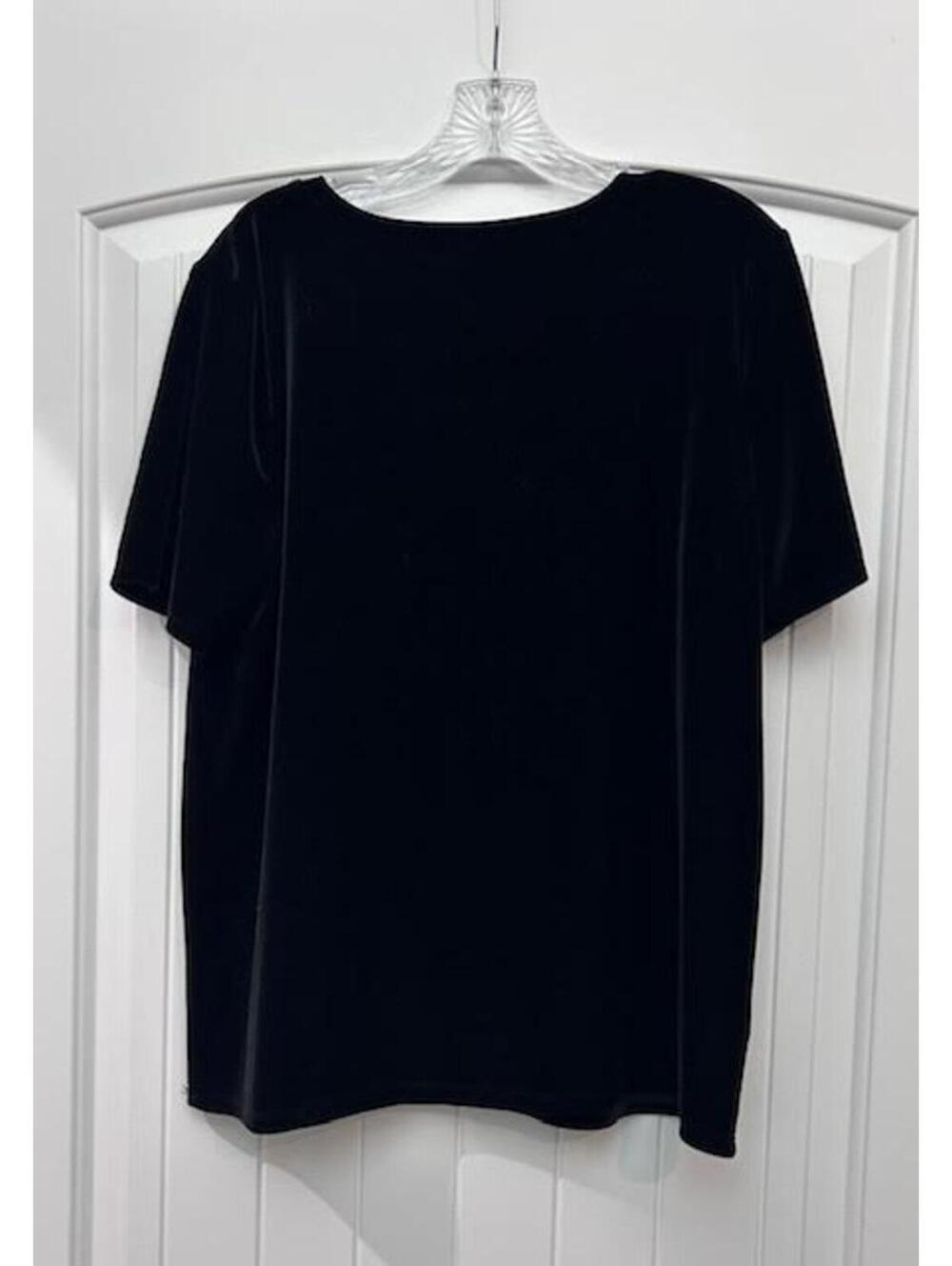 🖤 Ann Taylor Black Velvet Look Top L — GUC Essential - Picture 3 of 6